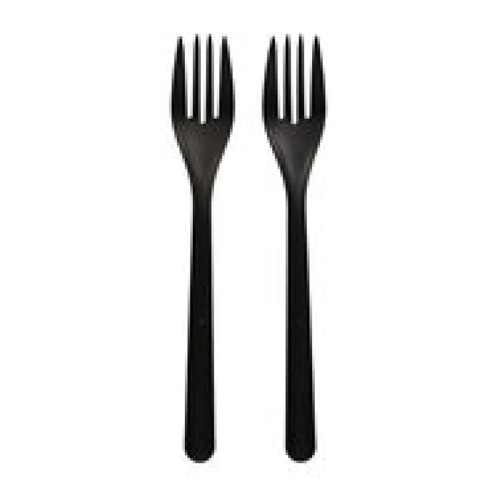 BIO-Gabeln Mehrweg 185mm aus BIO-PP extra stabil schwarz, 50 Stk.