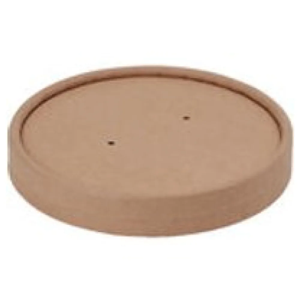 Deckel für Suppenbehälter Suppenbecher aus Kraftpapier braun 400ml FSCR, 25 Stk. – Bild 3