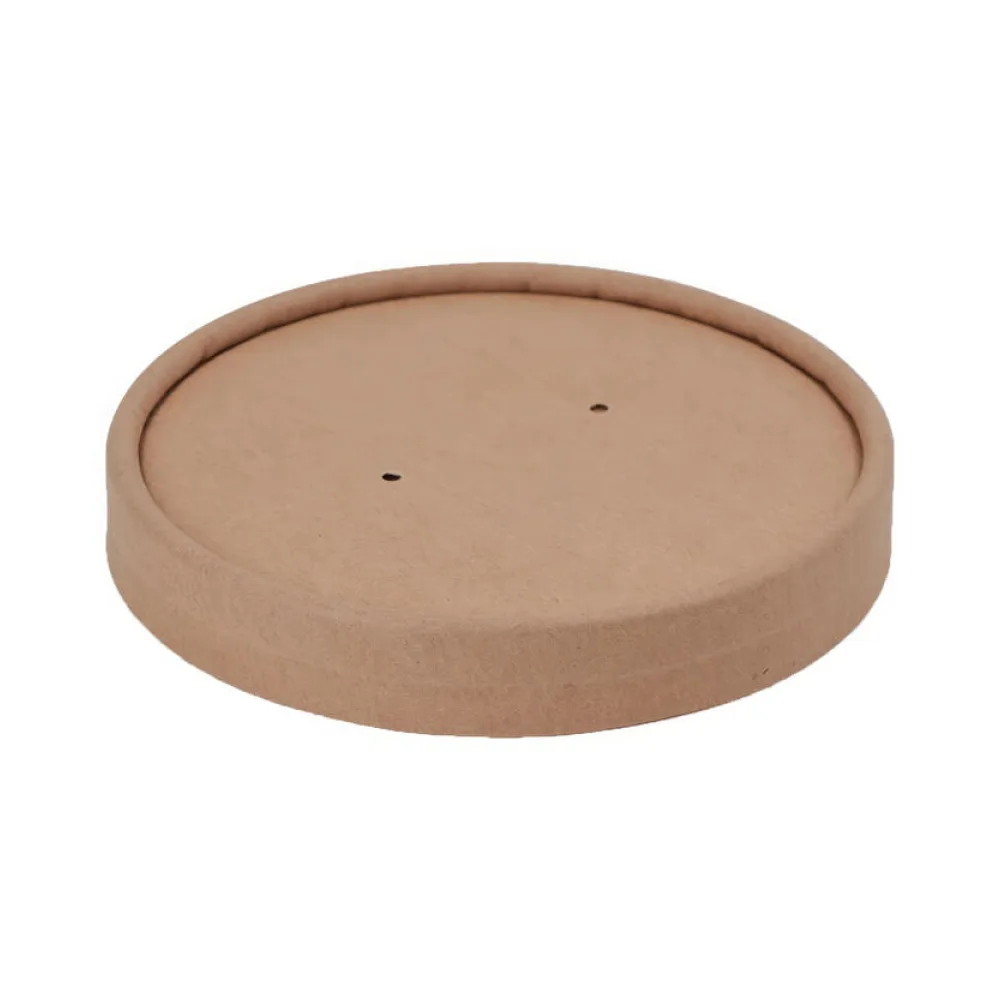 Deckel für Suppenbehälter Suppenbecher aus Kraftpapier braun 400ml FSCR, 25 Stk. – Bild 2