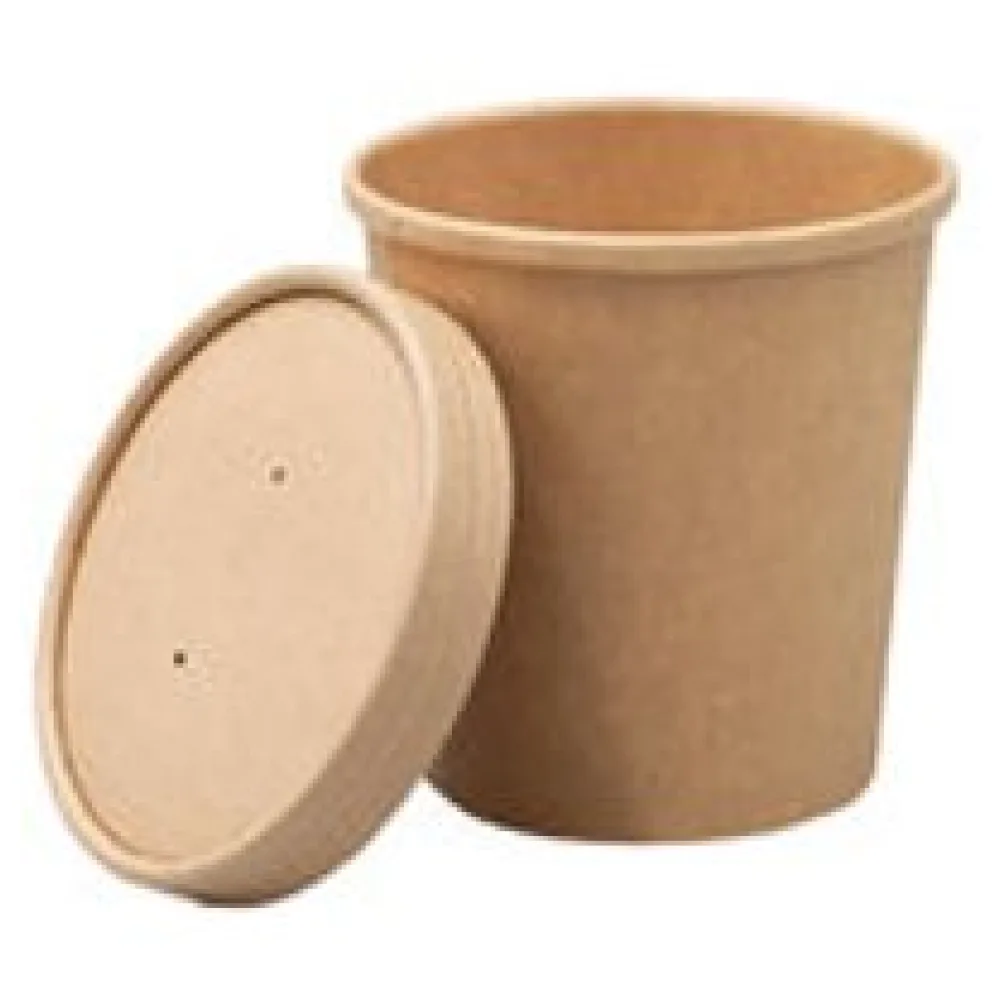 Suppenbehälter Suppenbecher inkl. Deckel aus Kraftpapier 400ml FSCR, 25 Stk. – Bild 3