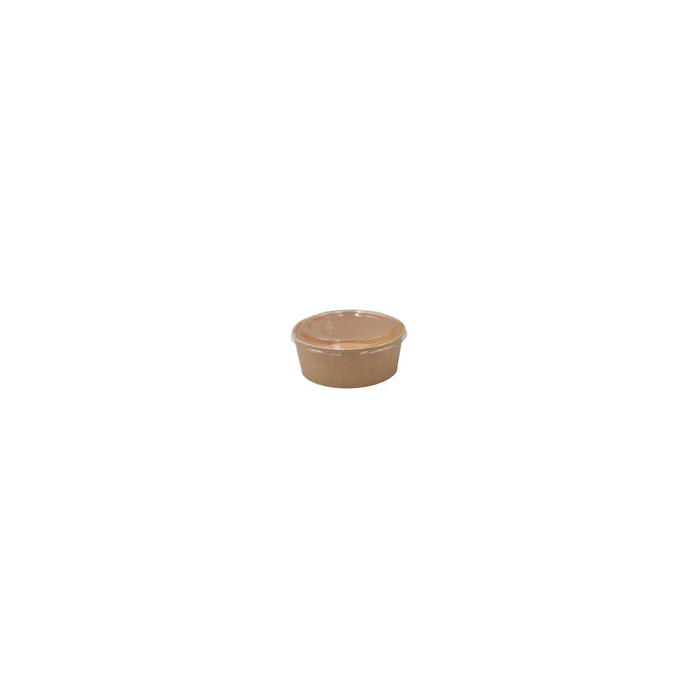 Salatschalen 1300ml aus Kraftpapier braun inkl. Deckel aus rPet, 50 Stk.