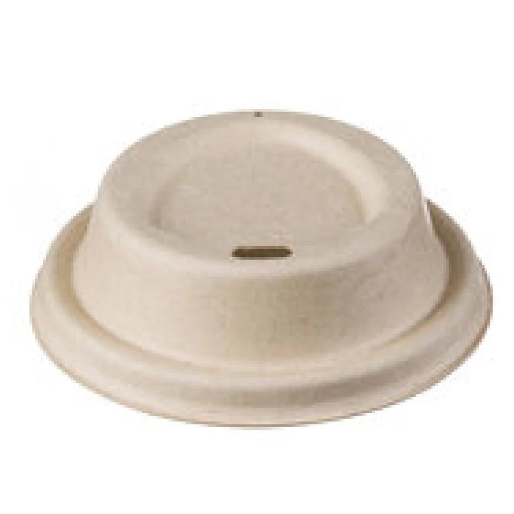 Domdeckel aus Zuckerrohr für Coffee-TO-GO Pappbecher O 90mm, 50 Stk.