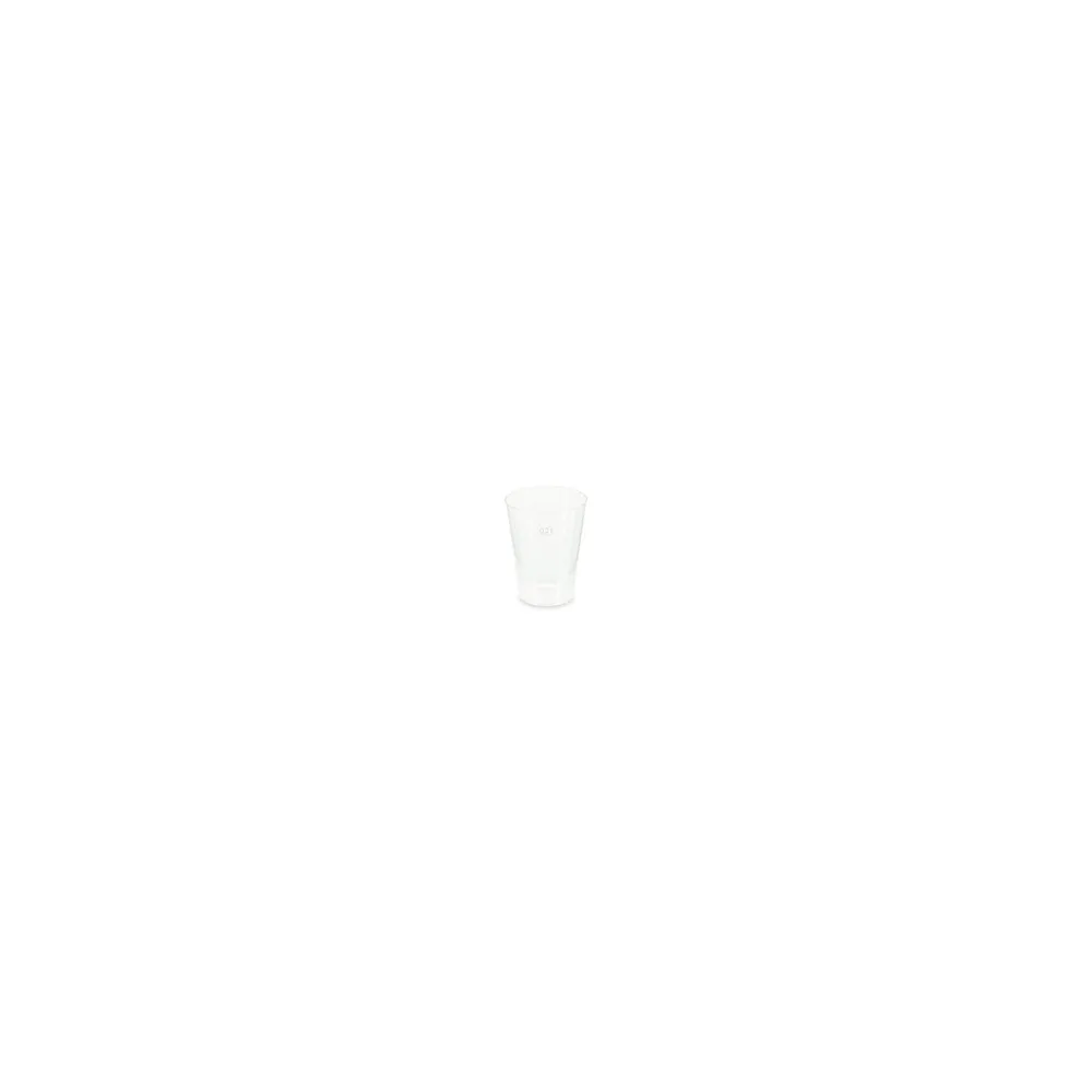 Mehrwegbecher Pfandbecher transparent stabil+ PP 0,2L Eichstrich O 76mm, 25 Stk.