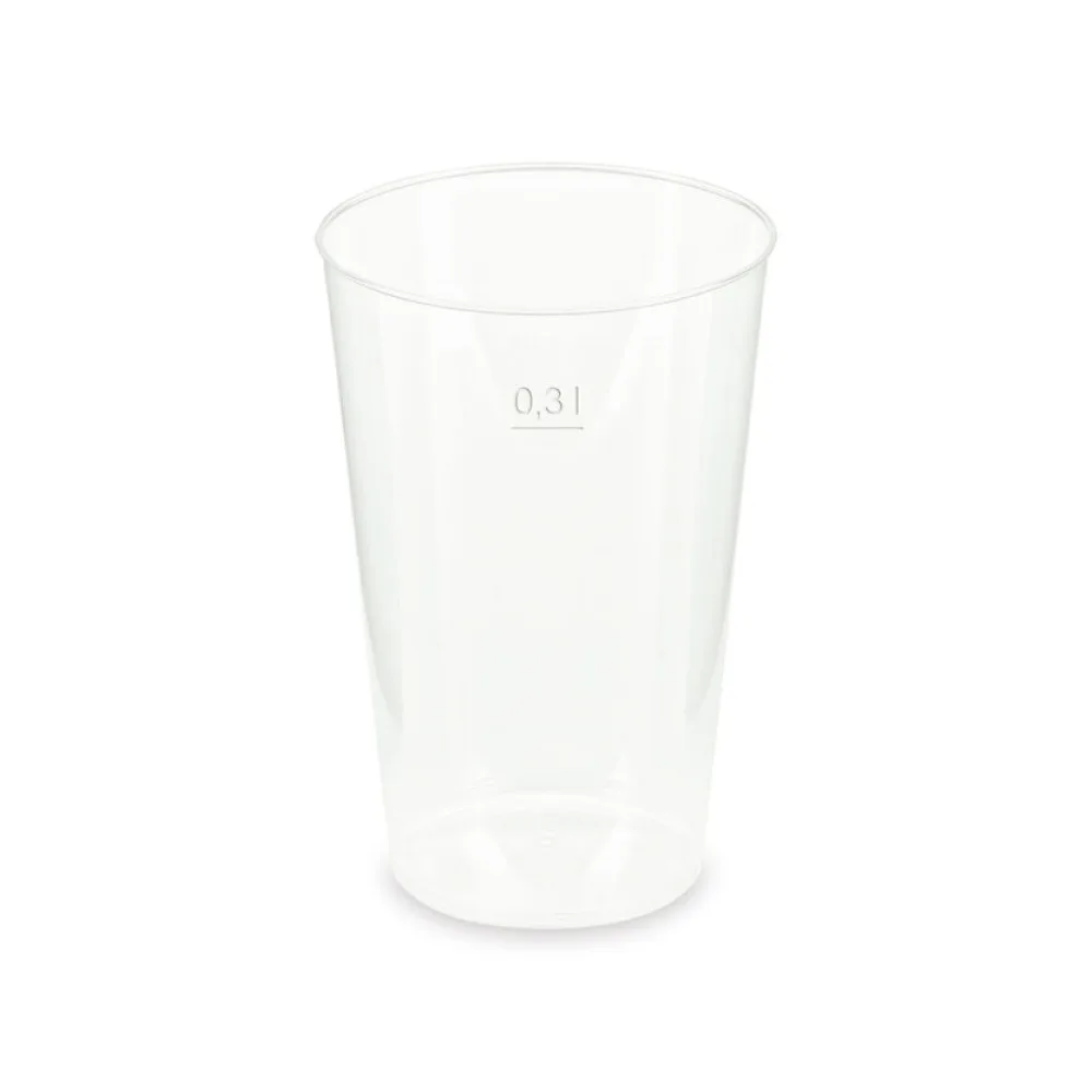 Mehrwegbecher Pfandbecher transparent stabil+ PP 0,3L Eichstrich O 80mm, 15 Stk. – Bild 2