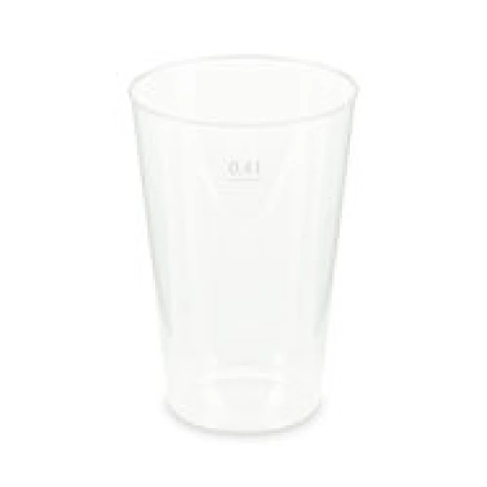 Mehrwegbecher Pfandbecher transparent stabil+ PP 0,4L Eichstrich O 87mm, 10 Stk.