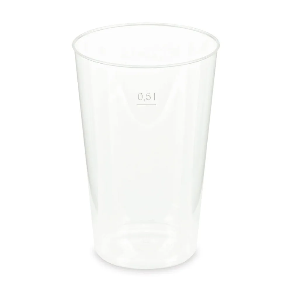 Mehrwegbecher Pfandbecher transparent stabil+ PP 0,5L Eichstrich O 93mm, 12 Stk. – Bild 2