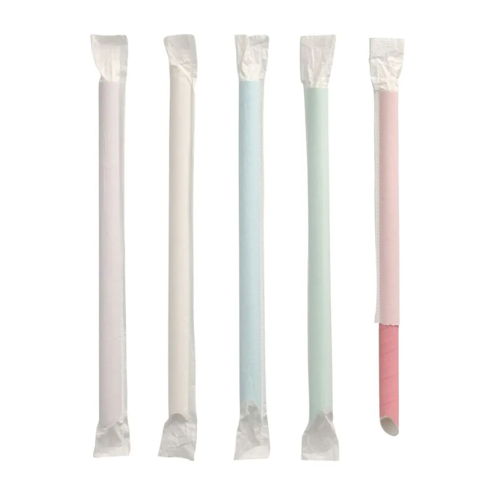 BubbleTea Slush Papierhalme O12mm 20cm farbig sortiert einzeln gehüllt, 200 Stk. – Bild 2