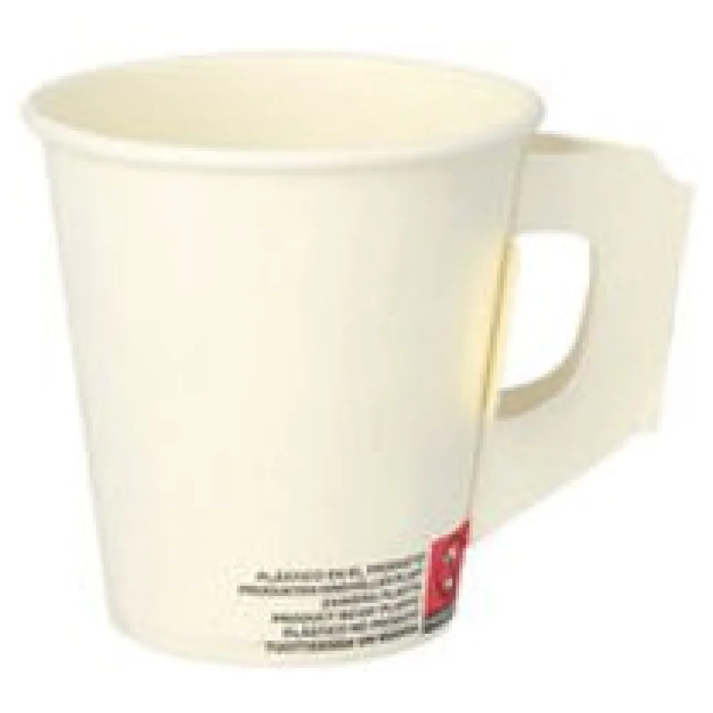 Henkelbecher Kaffeebecher weiß, Pappe beschichtet, 180 ml, 80 Stk. – Bild 3