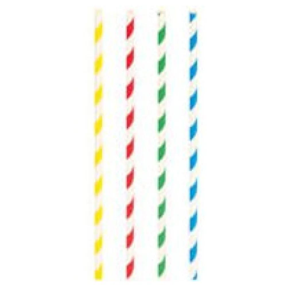 Trinkhalme aus Papier dick bunt gestreift O8mm 25cm, 150 Stk. – Bild 3