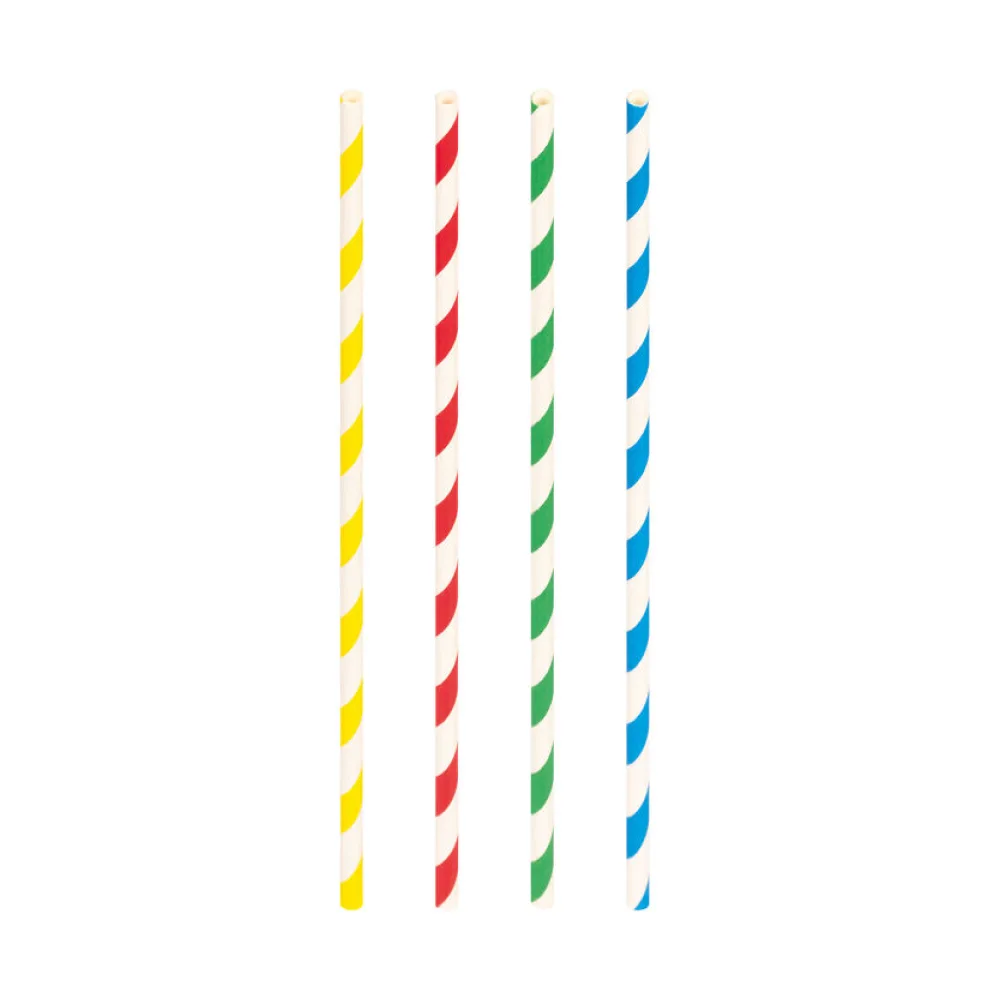 Trinkhalme aus Papier dick bunt gestreift O8mm 25cm, 150 Stk. – Bild 2