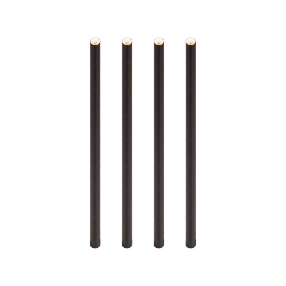 Trinkhalme aus Papier extra dick, schwarz O10mm 21cm, 50 Stk. – Bild 2