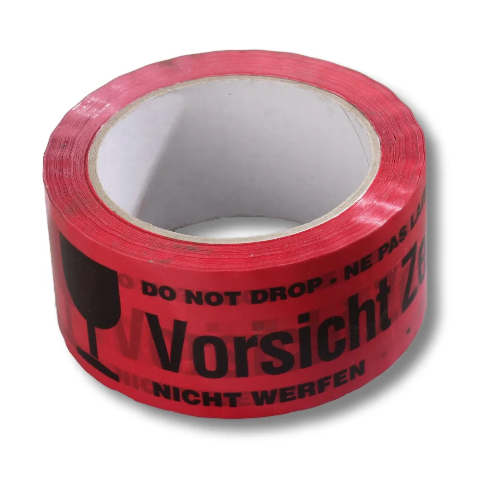 Warnklebeband "Vorsicht Zerbrechlich" PP Acrylatkleber geräuscharm 50mm x 66m