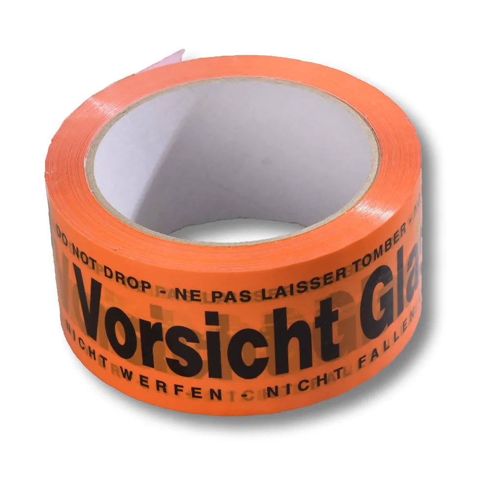 Warnklebeband "Vorsicht Glas" PP Acrylatkleber geräuscharm 50mm x 66m