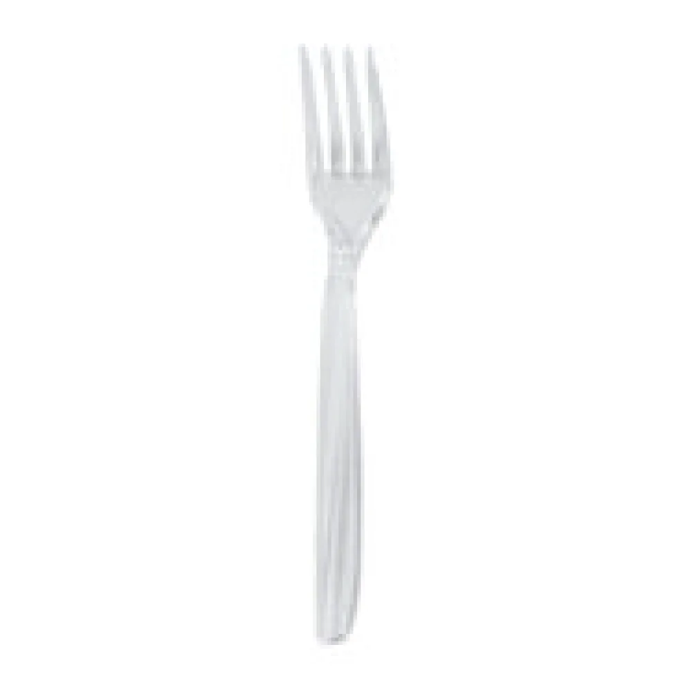 Gabel Mehrweg spülmaschinengeeignet PS 18cm transparent, 50 Stk.