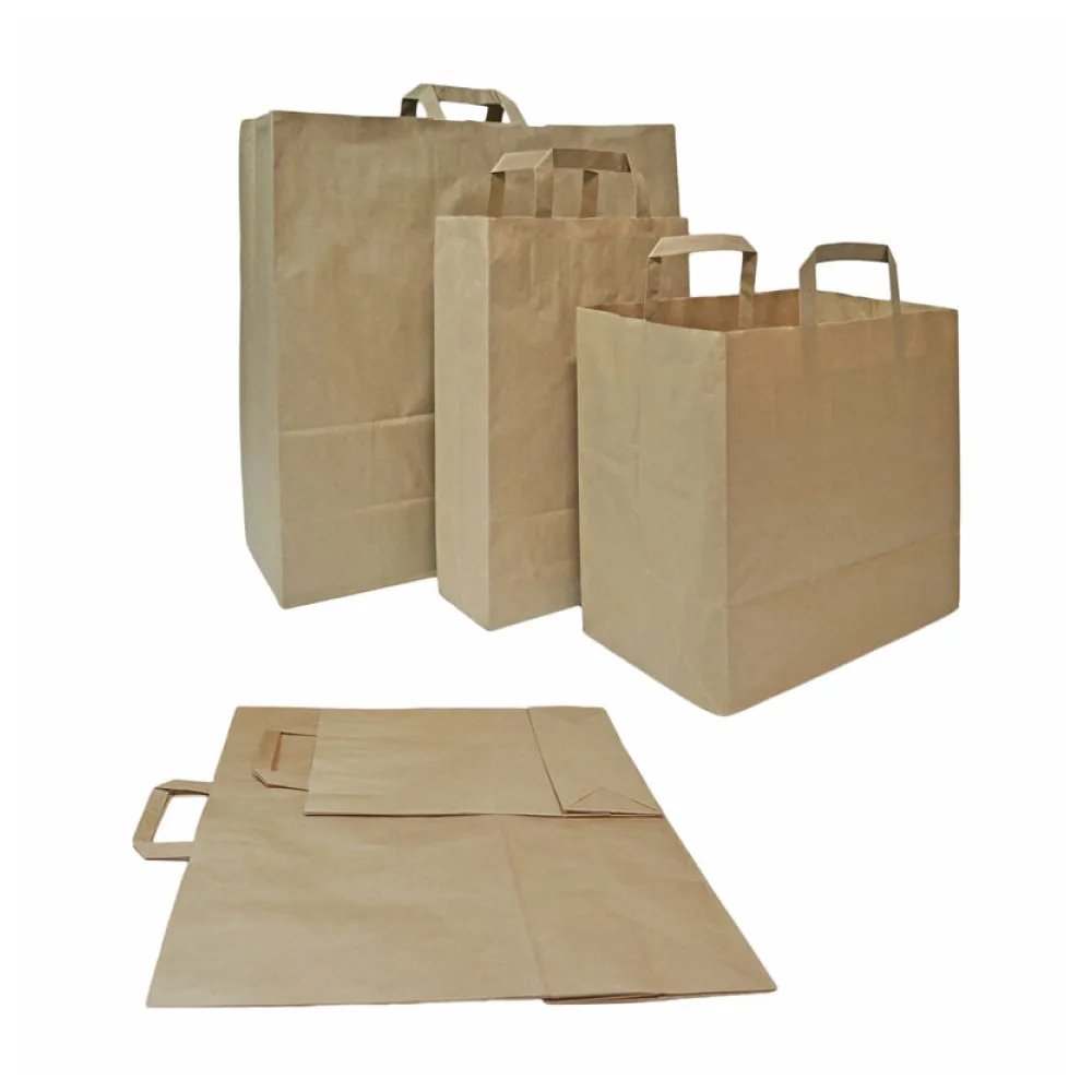 Papiertragetaschen aus Kraftpapier 320+220x250mm, braun 70 gr. – Bild 2