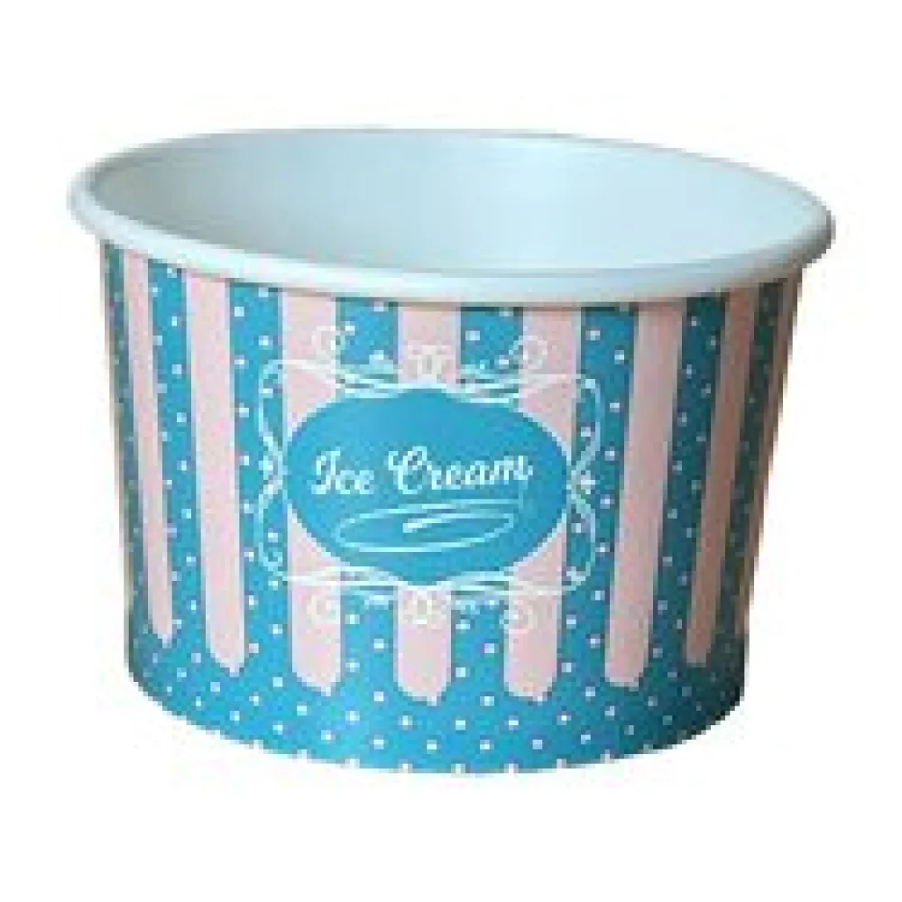 Eisbecher aus Pappe Papierbecher Patisserie ICE CREAM Motiv 180 ml 6oz, 50 Stk.