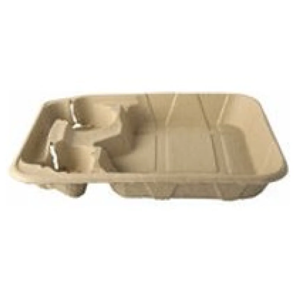 Tragetabletts Pappe "To Go" 4,7 x 26,6 x 33 cm für 2 Becher + Mahlzeit, 100 Stk. – Bild 3