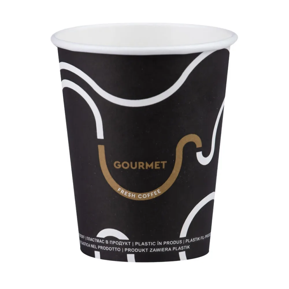 Kaffeebecher CoffeeToGo Pappbecher GOURMET BLACK Fresh Coffee 200ml, 50 Stk. – Bild 2