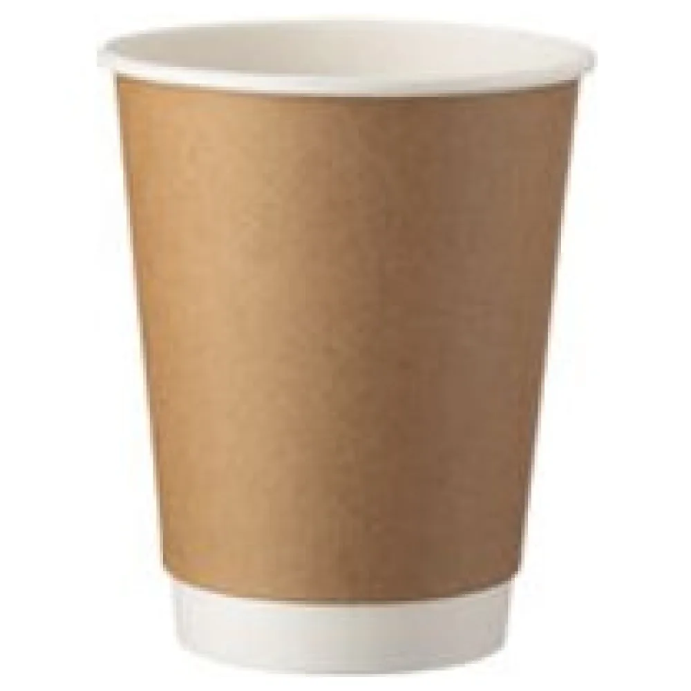 Kaffeebecher CoffeeToGo Pappbecher Kraft Doppelwand braun 300ml, 25 Stk. – Bild 3