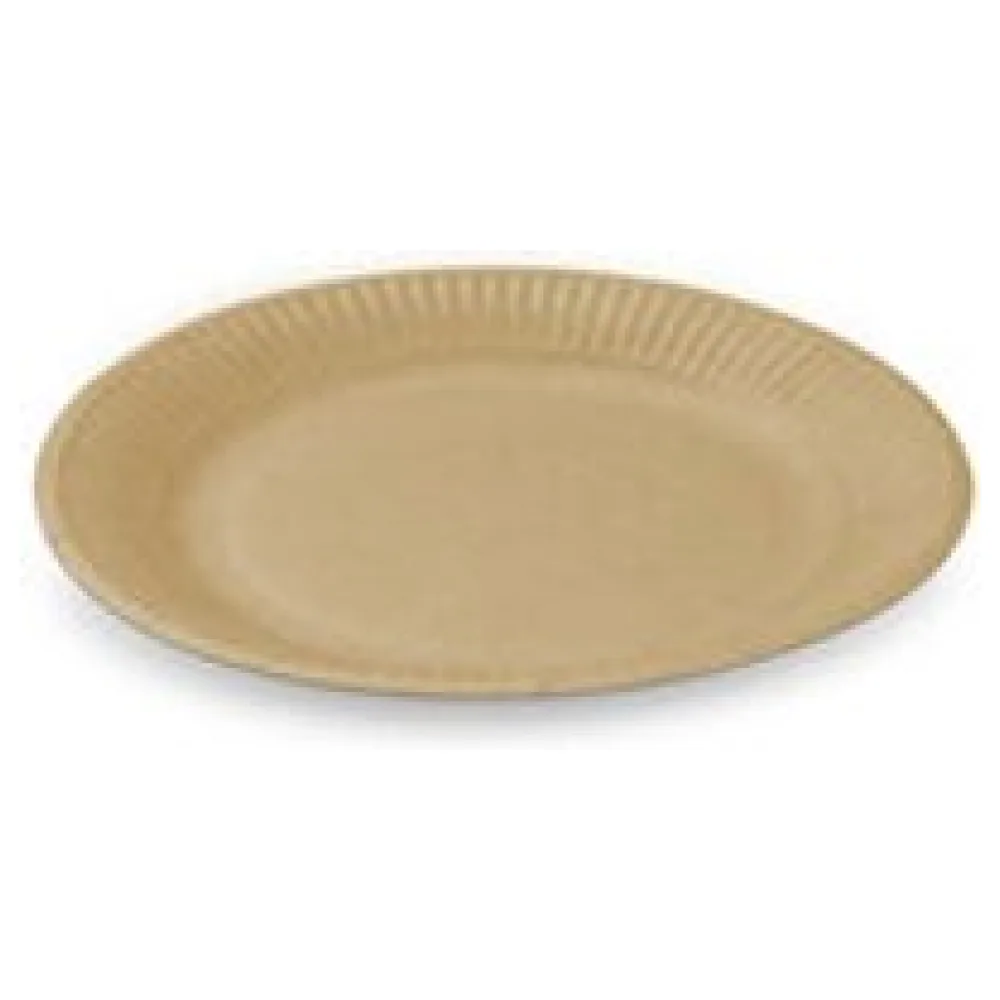 BIONATURE Pappteller FSC Mix 'Kraft' rund O18cm fettdicht braun, 100 Stk. – Bild 3