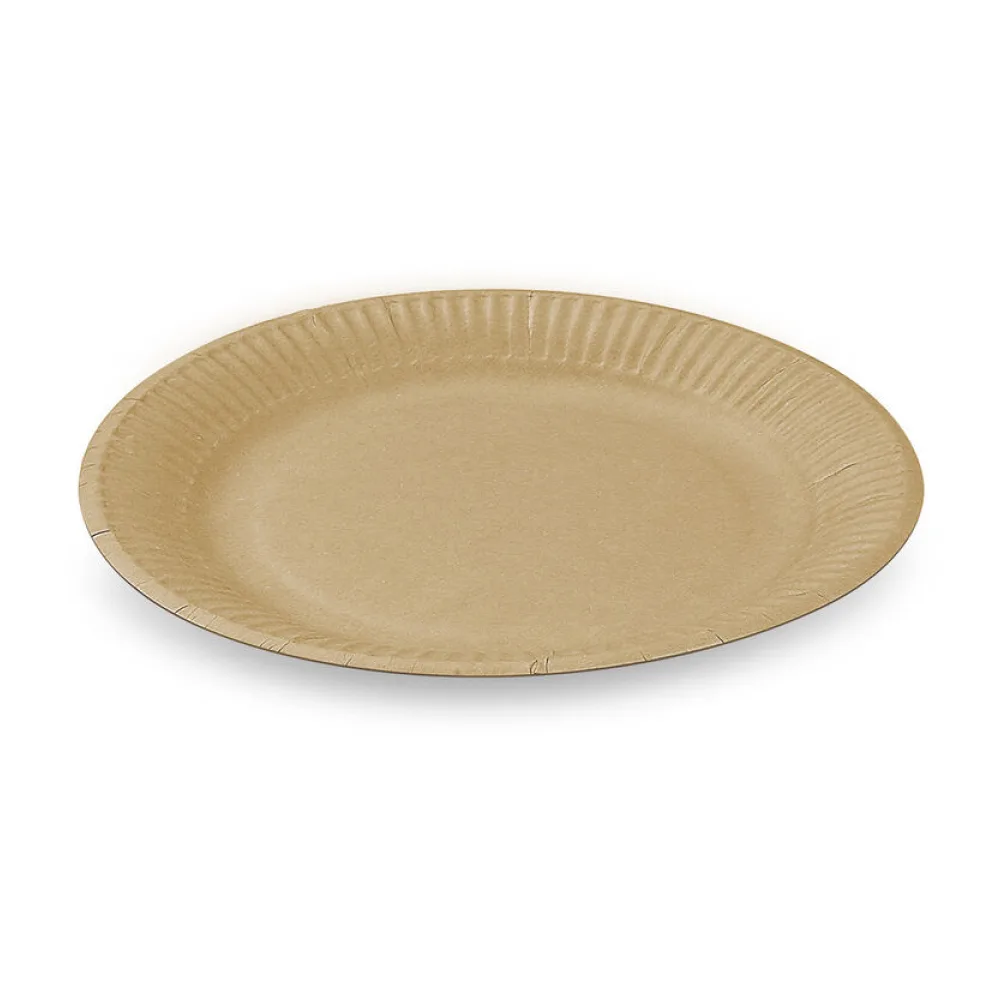 BIONATURE Pappteller FSC Mix 'Kraft' rund O18cm fettdicht braun, 100 Stk. – Bild 2