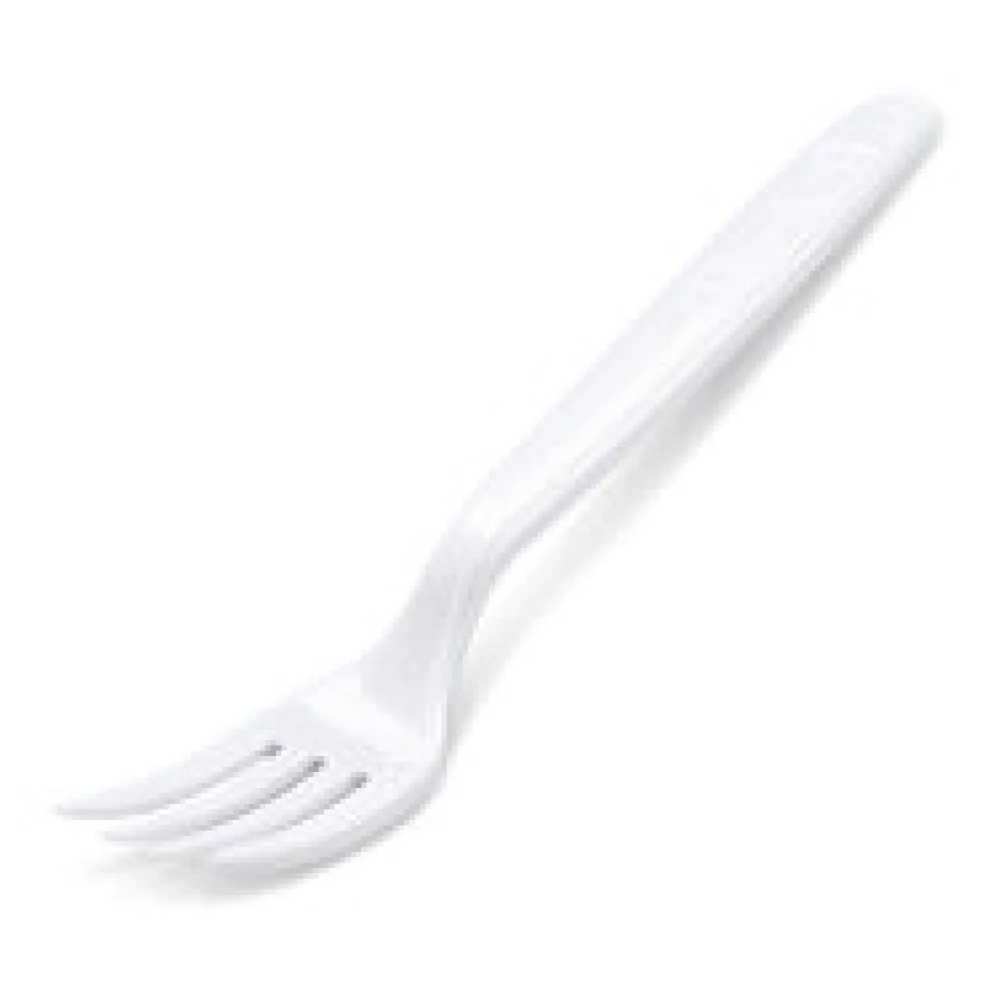 Mehrweg Gabel 18,5 cm weiß wiederverwendbar 125 Waschzyklen PP, 50 Stk.