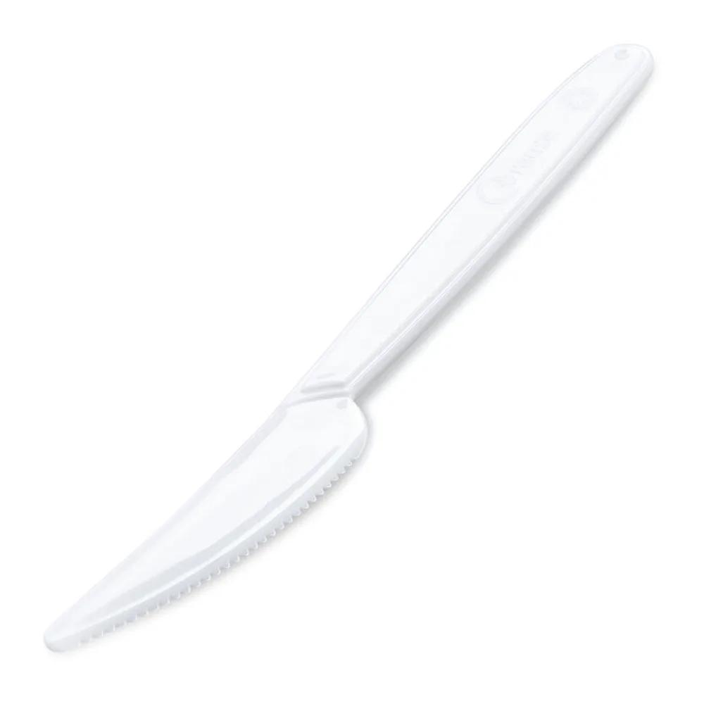 Mehrweg Messer 18,5 cm weiß wiederverwendbar 125 Waschzyklen PP, 50 Stk. – Bild 2
