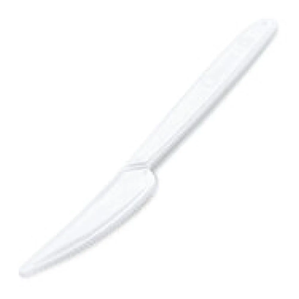 Mehrweg Messer 18,5 cm weiß wiederverwendbar 125 Waschzyklen PP, 50 Stk.