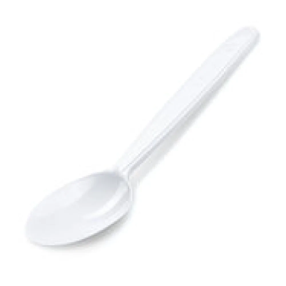 Mehrweg Kaffeelöffel 13 cm weiß wiederverwendbar 125 Waschzyklen PP, 50 Stk.