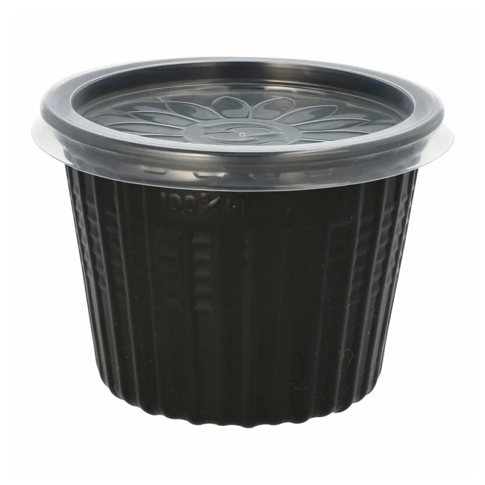 Mehrwegschalen Suppenschalen inkl. Deckel rund 500 ml O11,5 cm schwarz, 25 Stk. – Bild 2