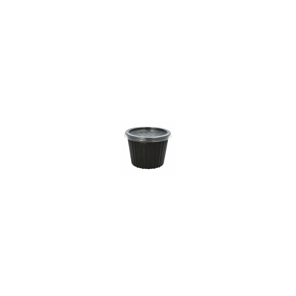 Mehrwegschalen Suppenschalen inkl. Deckel rund 500 ml O11,5 cm schwarz, 25 Stk.