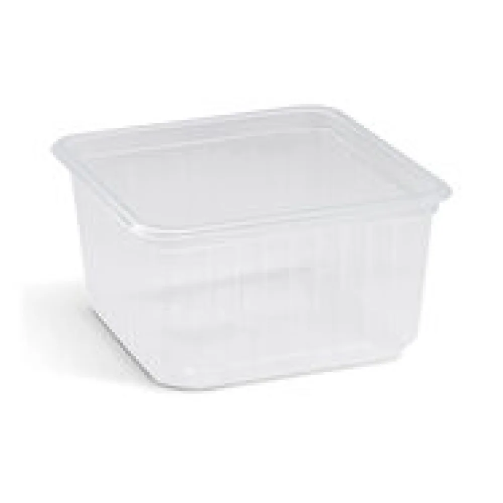 Rechteckschale Quadroboxx Salatschale 115x115x61mm PP transparent 500ml, 50 Stk.