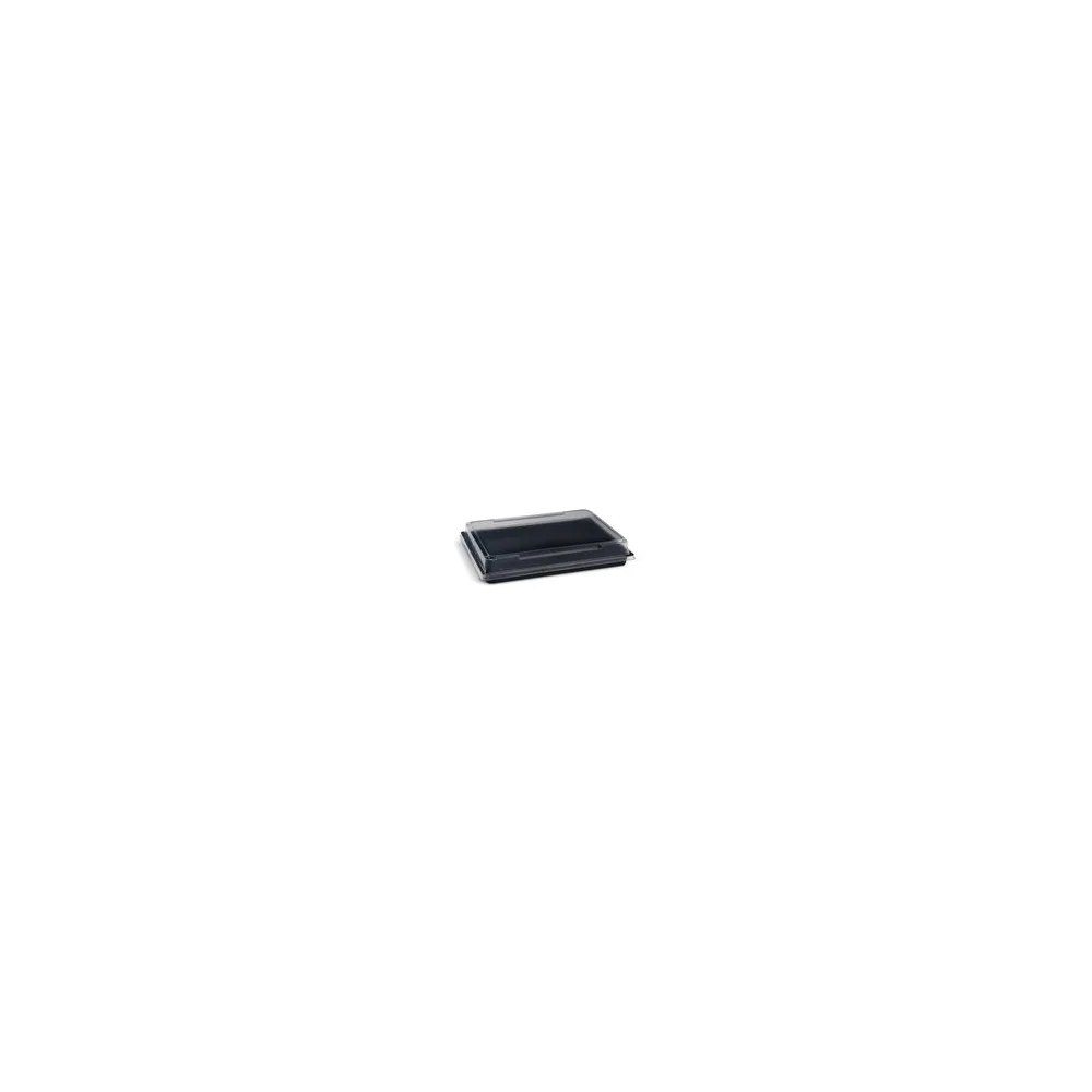 Sushi Schalen schwarz Set mit Deckel transparent PET 262 x 195 x 43 mm, 200 Stk.