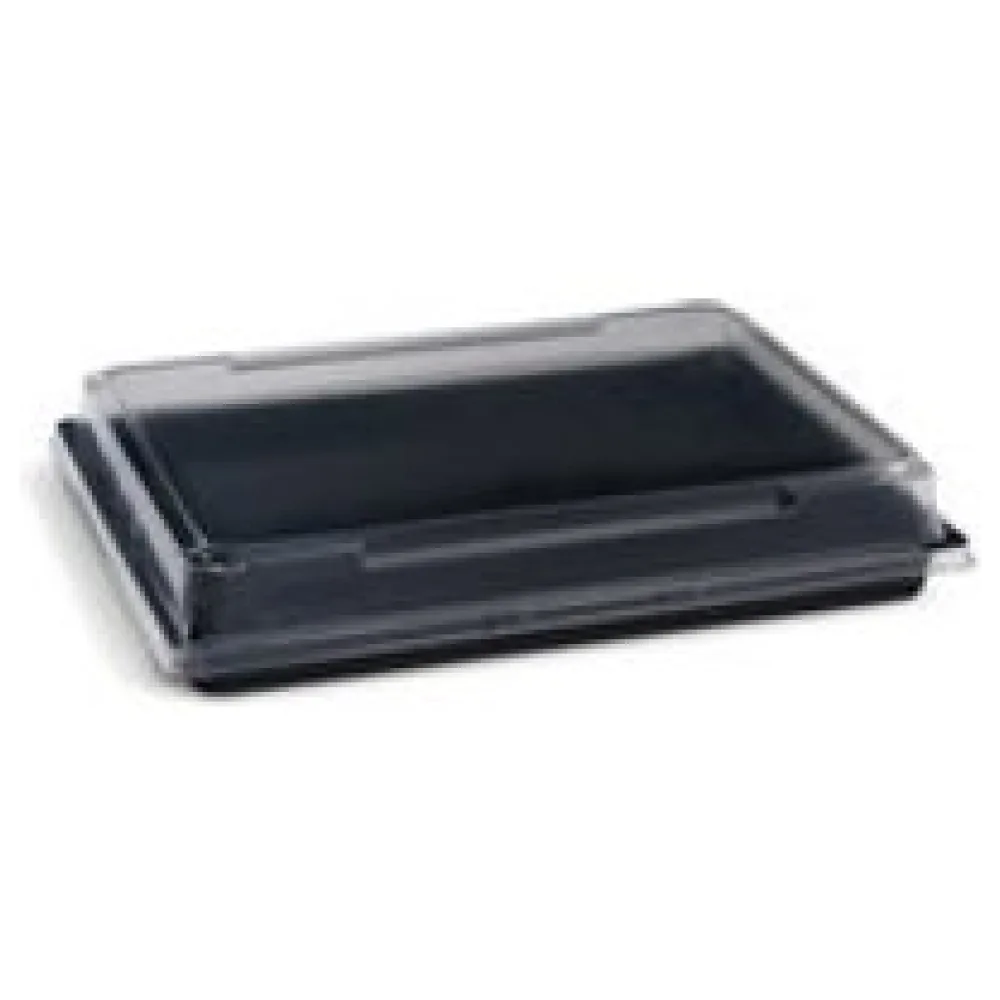 Sushi Schalen schwarz Set mit Deckel transparent PET 262 x 195 x 43 mm, 200 Stk. – Bild 3