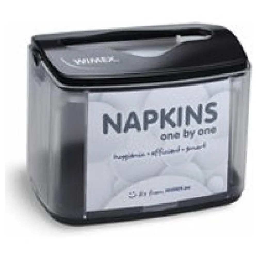 NAPKINS Tischspender für Spenderservietten modernes Design schwarz ABS Metall – Bild 3