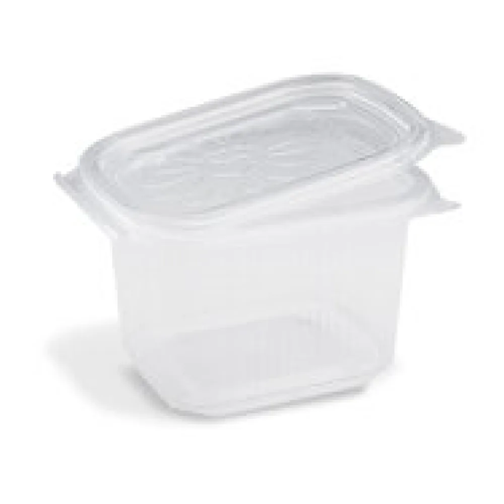 Feinkostbecher mit fixem Deckel Ripboxx Tiny klar PP 127x108x86mm 500ml, 50 Stk.