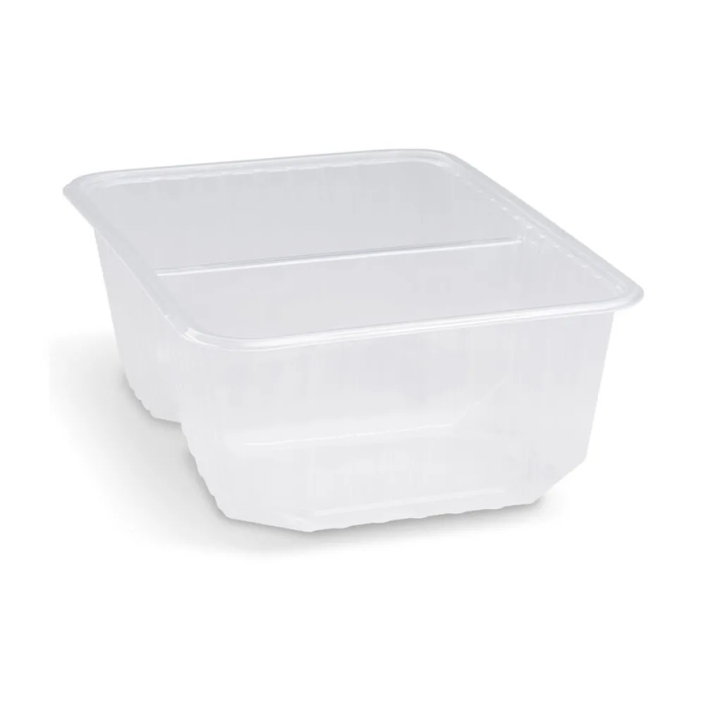 Rechteckschalen 2-geteilt 186x133mm 1000ml PP klar für heiße Speisen, 50 Stk. – Bild 2