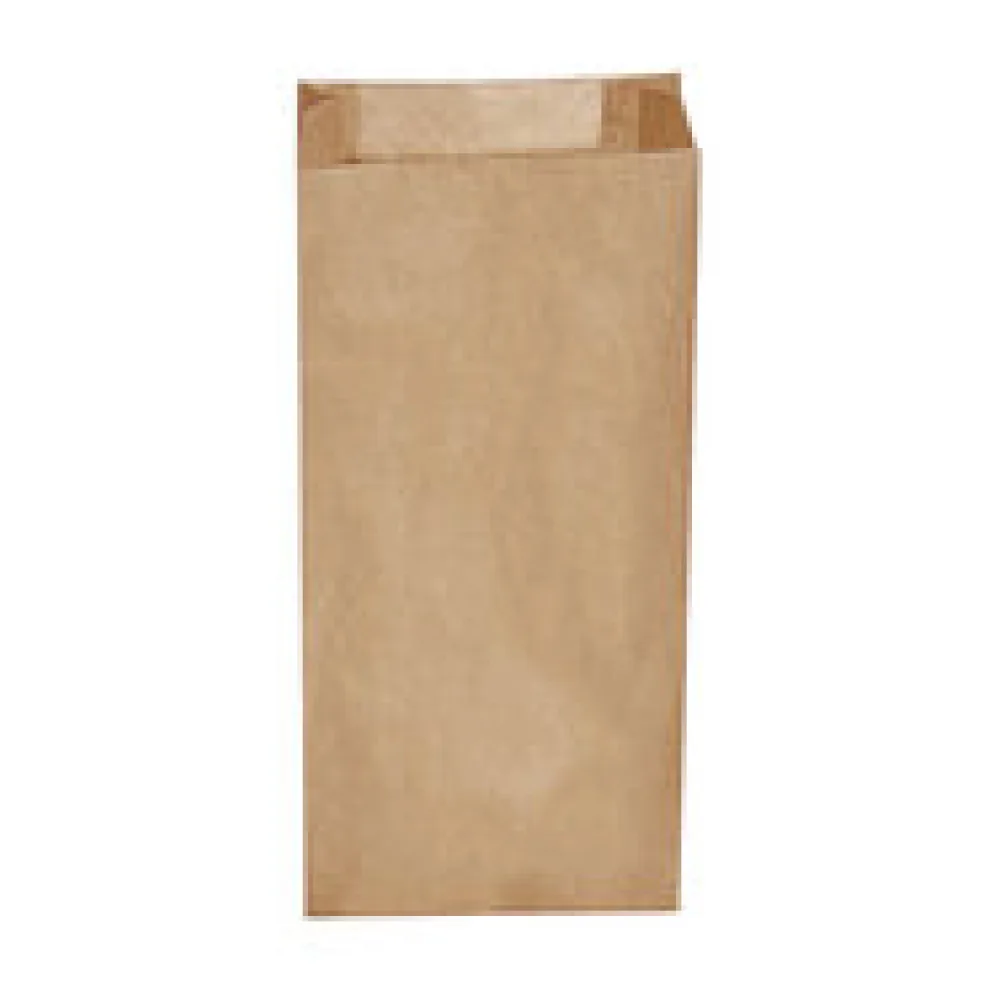Papierfaltenbeutel Papiertüten braun 14+7 x 32 cm für ca. 2kg Inhalt, 100 Stk.