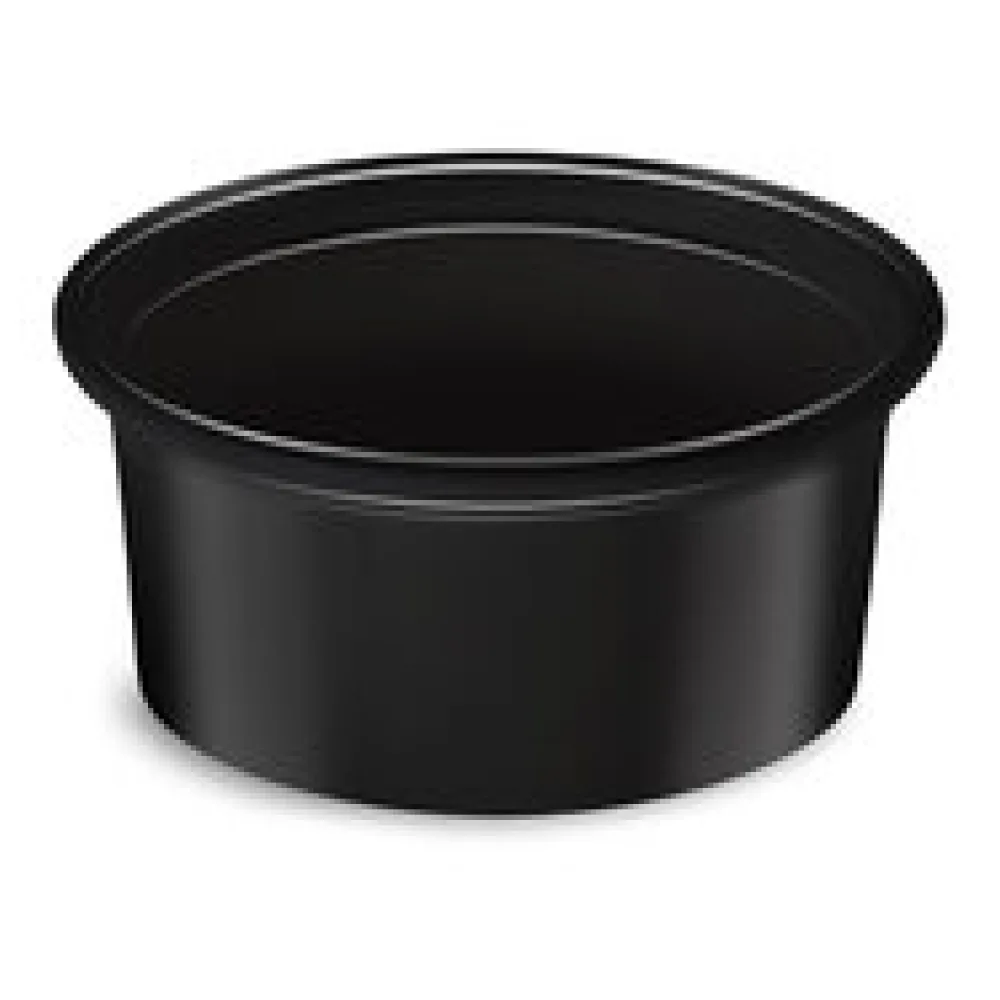 Dressingbecher Feinkostbecher schwarz PP 80 ml O 70 mm, 50 Stk.