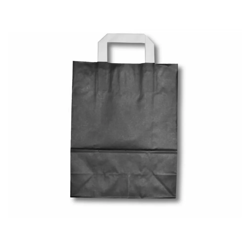 Papiertragetaschen aus Kraftpapier 320+120x400mm schwarz, 250 Stk. – Bild 2