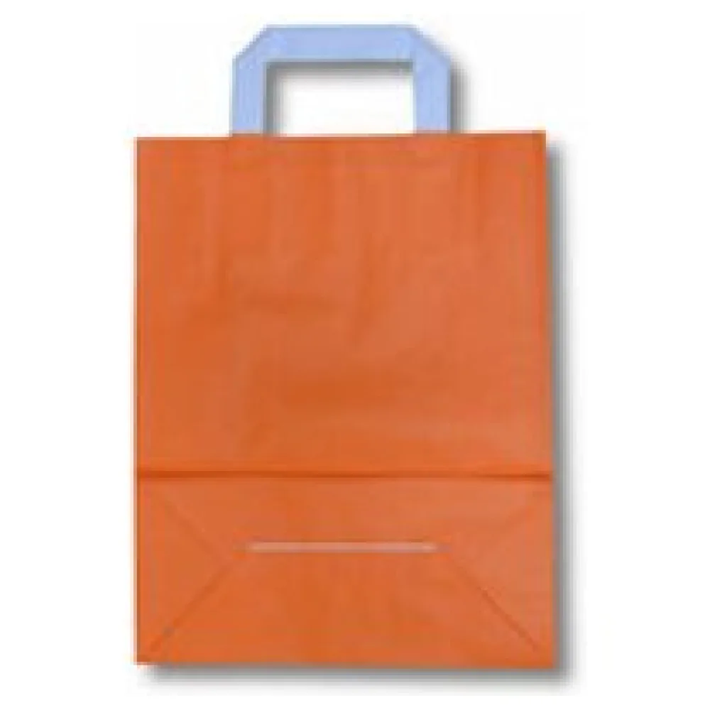 Papiertragetaschen aus Kraftpapier 180+80x220mm orange, 250 Stk. – Bild 3