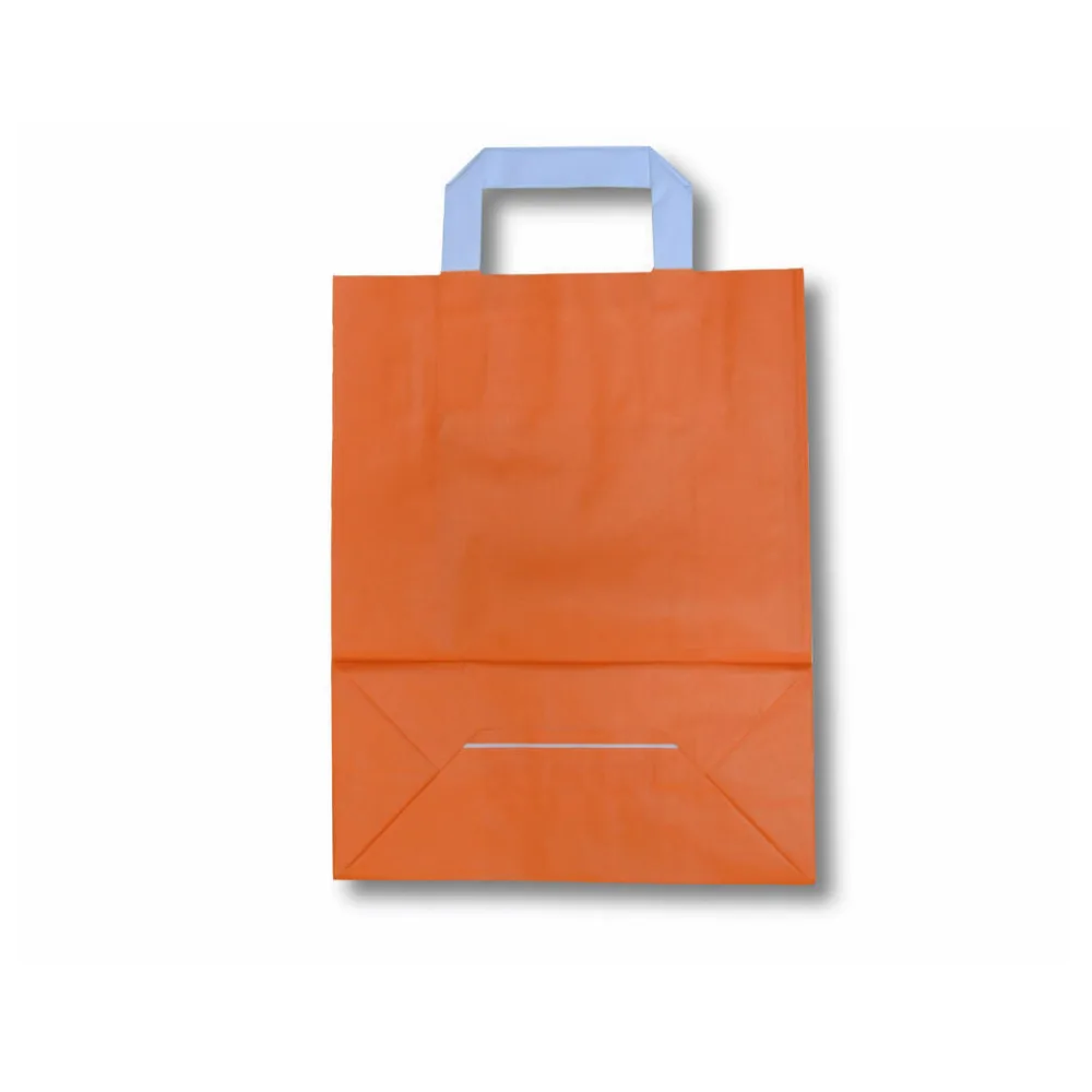 Papiertragetaschen aus Kraftpapier 180+80x220mm orange, 250 Stk. – Bild 2