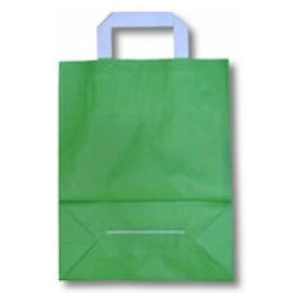 Papiertragetaschen aus Kraftpapier 220+100x280mm grün, 250 Stk. – Bild 3