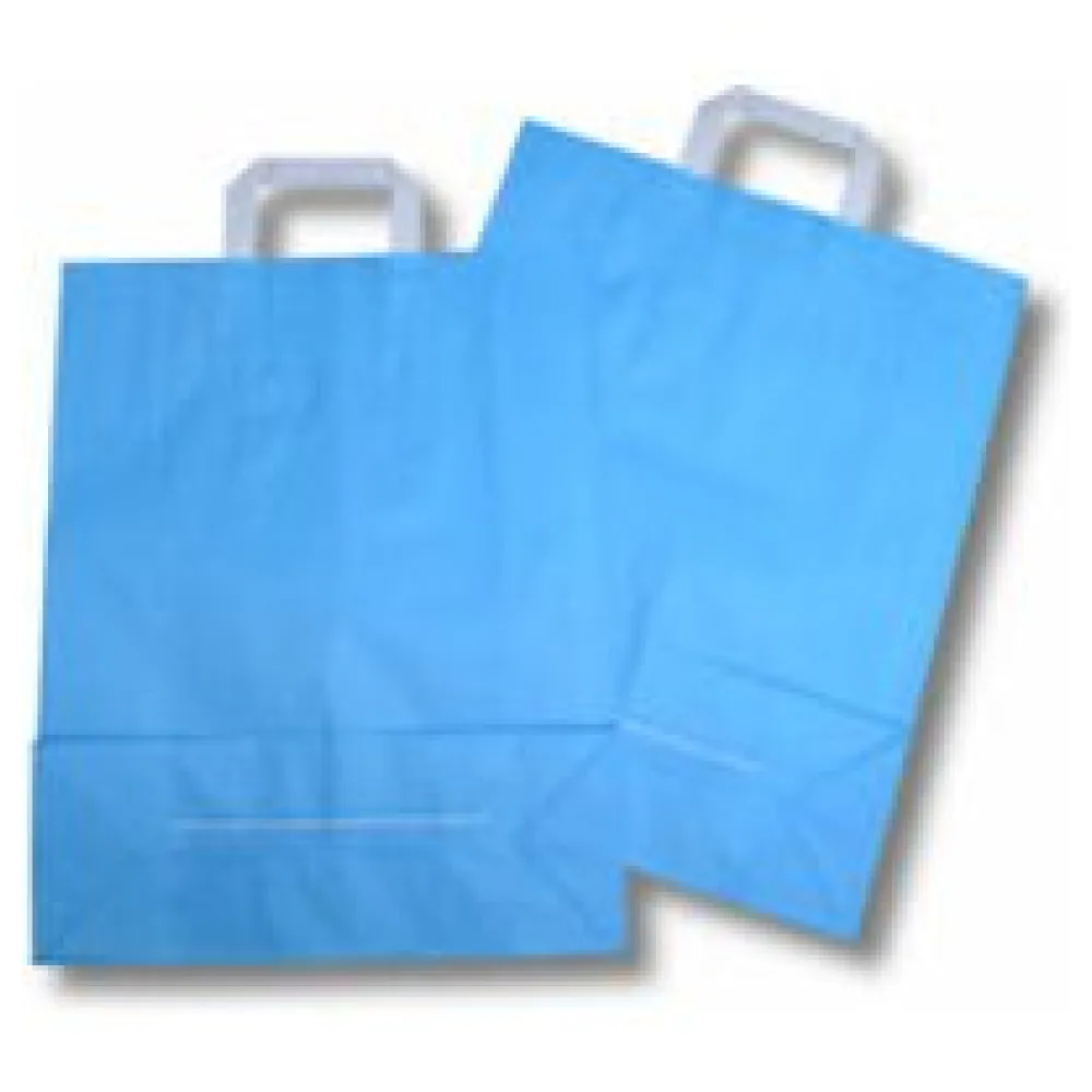 Papiertragetaschen aus Kraftpapier 220+100x280mm hellblau, 250 Stk. – Bild 3