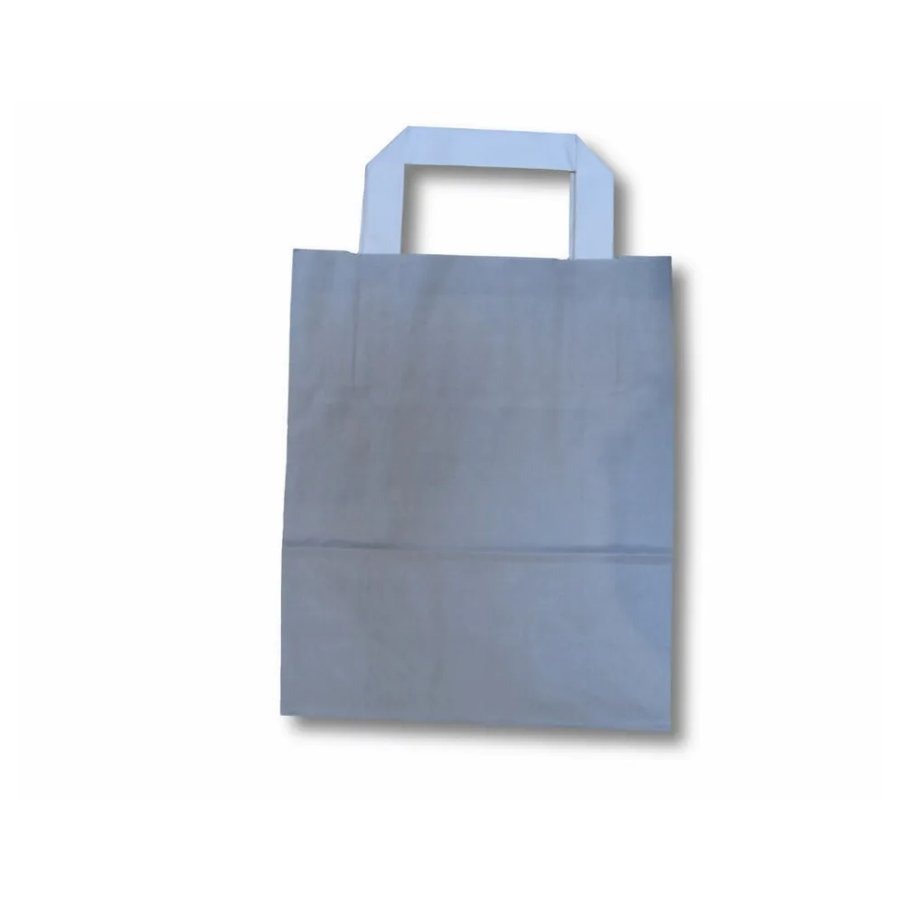 Papiertragetaschen aus Kraftpapier 220+100x280mm grau, 250 Stk. – Bild 2