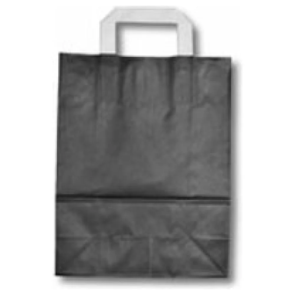 Papiertragetaschen aus Kraftpapier 220+100x280mm schwarz, 250 Stk. – Bild 3