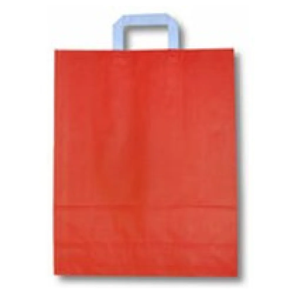 Papiertragetaschen aus Kraftpapier 220+100x280mm rot, 250 Stk. – Bild 3