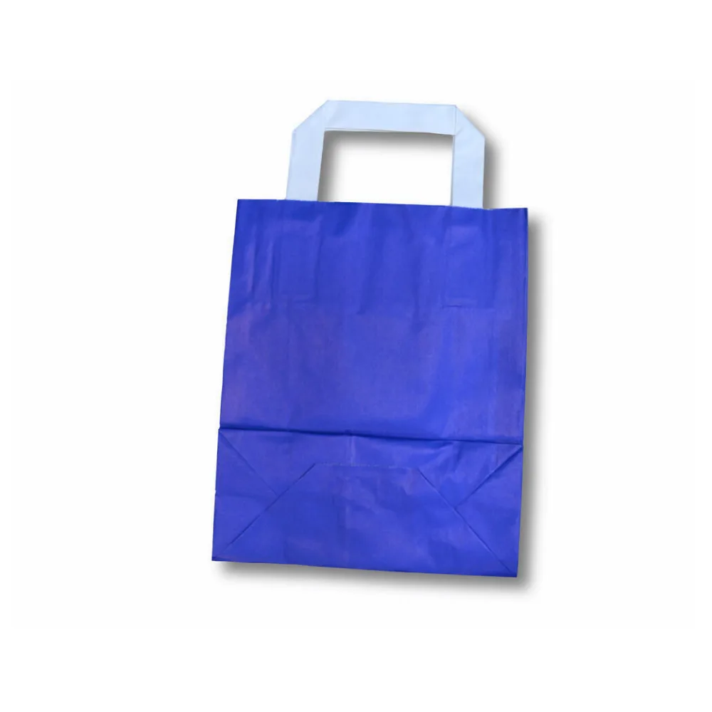 Papiertragetaschen aus Kraftpapier 220+100x280mm blau, 250 Stk. – Bild 2