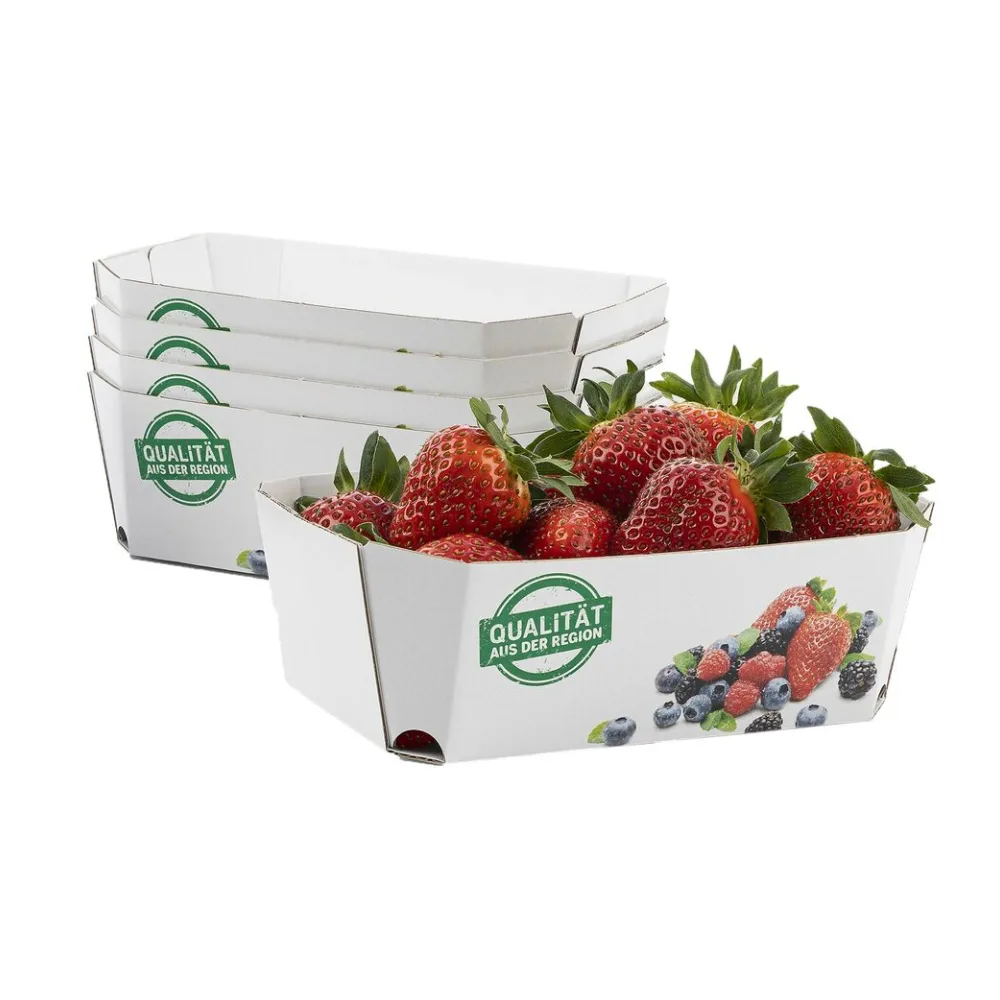 Beerenschalen aus Pappe 159x95x60mm mit Neutraldruck für 500 gr., 350 Stk. – Bild 2