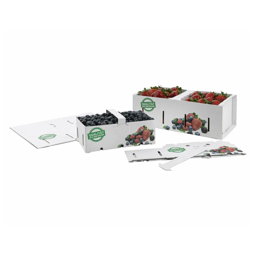 Obstkörbe Beerenkörbe aus Pappe 350x159x118mm mit Neutraldruck für 2,0-2,5 KG – Bild 2